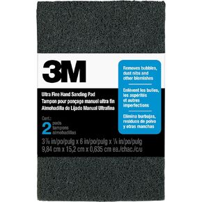 3M Hand Sanding Pads, Ultra Fine, 3 7/8 in. x 6 in. x 1/4 in., 12-Pack