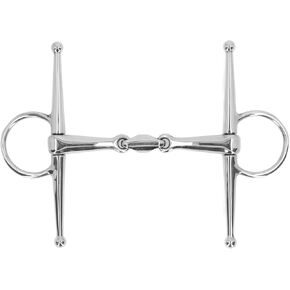 TOPINCN 135mm Horse Snaffle Chew Stainless Steel Training Bit Horse Mouth Bit Stainless Steel Horse Cheek Snaffle for Cultivation Outdoor Gift