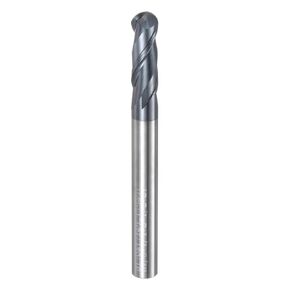 uxcell Ball Nose End Mill CNC Router Bit, 1/8" Radius 1/4" Shank Solid Carbide AlTiN Coated 2 Upcut Spiral Flutes Cutter Milling Tool, 1/4" Dia 2-1/2" Total Length