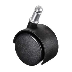 uxcell 2 Inch Twin Swivel Casters Nylon Wheel Universal 11x22mm Stem Swivel Caster Each Wheel Capacity 38Lbs for Office Furniture, Black
