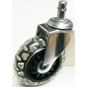 3" caster PVC wheel with 7/16" x 7/8" stem, double ball bearing, ball bearing axle, pack of 5, great for gaming chair