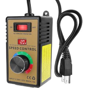Fan AC Motor Speed Controller - 120V 15A 4000W Variable Speed Electric Motor Control Voltage Regulator with Overload Protection Switch