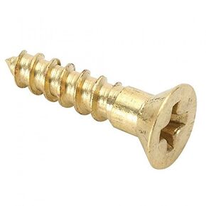 #4 x 3/4 Brass Wood Screws, Flat Countersunk Head, Phillips Drive - (Pack of 100) Solid Brass Plain Finish, Screw Size: #4, Length: 3/4 inches