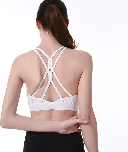 حمالة صدر رياضية من LUREME للنساء ذات ظهر متقاطع ومنخفضة التأثير للتمرين مع أكواب قابلة للإزالة (sb000002) in Kuwait