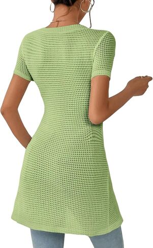 SweatyRocks Women's Button Front Wrap Hem Short Sleeve T Shirt Square Neck Plain Casual Tee Tops in Saudi Arabia