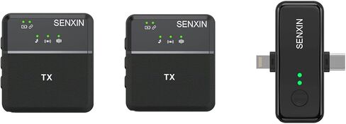 3 in 1 Square Wireless Lavalier Microphones for iPhone Android Speaker Camera 10-Hour Battery Mini Microphone with Noise Reduction for Video Recording Vlog YouTube TikTok (SX31 dual mic) in Saudi Arabia