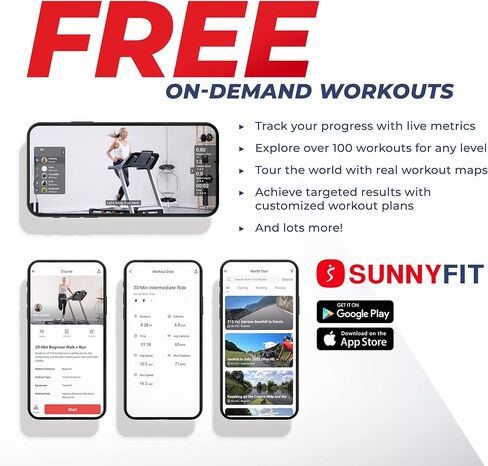 جهاز المشي المزدوج للمشي والجري من SUNNY HEALTH & FITNESS مع تقنية متقدمة بدون فرش وتطبيق SunnyFit الحصري واتصال بلوتوث معزز in Kuwait