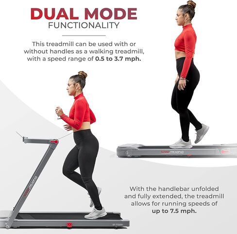 جهاز المشي المزدوج للمشي والجري من SUNNY HEALTH & FITNESS مع تقنية متقدمة بدون فرش وتطبيق SunnyFit الحصري واتصال بلوتوث معزز in Kuwait