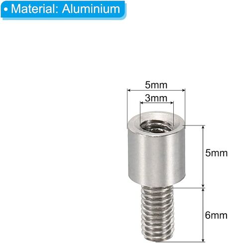 PATIKIL 12pcs M3 Standoffs, M3 5+6mm Spacer Standoffs Aluminium Threaded Standoffs Screws Kit 3mm ID 5mm OD Metric Male Female Thread Adapters for Circuit Board PCB RC Drones Motherboard in Saudi Arabia