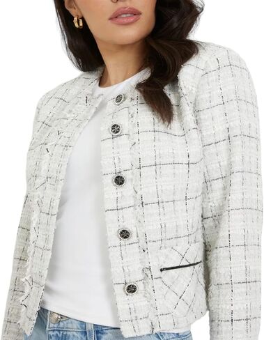 GUESS Women's Long Sleeve Sofia Tweed Jacket in Saudi Arabia