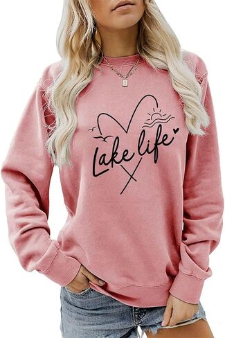 Women's LAKE LIFE Sweatshirt - A Must-Have for Lake Lovers! in Saudi Arabia
