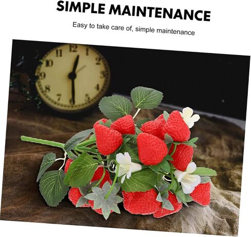2pcs Simulation Strawberry Bouquet Simulation Berry Picks Artificial Fruit Arrangement Strawberry Photo Props Faux Plants Floral Decorations Artificial Flower Office Wedding PVC in Saudi Arabia