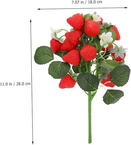 2pcs Simulation Strawberry Bouquet Simulation Berry Picks Artificial Fruit Arrangement Strawberry Photo Props Faux Plants Floral Decorations Artificial Flower Office Wedding PVC in Saudi Arabia