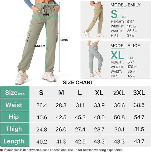 سراويل التنزه سيرًا على الأقدام للسيدات سريعة الجفاف وخفيفة الوزن وخصر مرن للركض كاجوال رياضية خارجية للسفر سراويل فضفاضة مريحة لجميع المواسم، 6609، أخضر فاتح، M in Kuwait