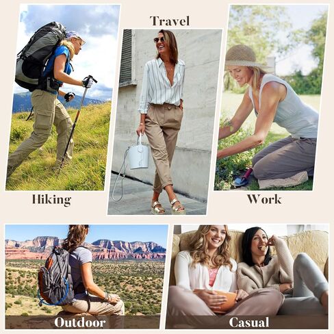 سراويل التنزه سيرًا على الأقدام للسيدات سريعة الجفاف وخفيفة الوزن وخصر مرن للركض كاجوال رياضية خارجية للسفر سراويل فضفاضة مريحة لجميع المواسم، 6609، أخضر فاتح، M in Kuwait