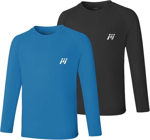 قميص سباحة للأولاد من MEETWEE Boy Rash Guard، عامل حماية من أشعة الشمس 50+، قميص سباحة سريع الجفاف بأكمام طويلة/قصيرة للأطفال in Kuwait