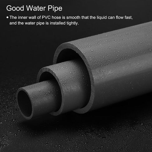 MECCANIXITY PVC Rigid Round Pipe 57mm ID 63mm OD 20cm/8" Length Dark Grey High Impact for Water Pipe, Crafts, Cable Sleeve in Saudi Arabia