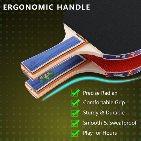 Ping Pong Paddles Set with Balls, Table Tennis Racket Set, Training Recreational Racquet Kit - Table Tennis Paddle & Game Accessories for Indoor or Outdoor in Saudi Arabia