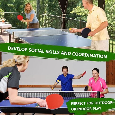 Ping Pong Paddles Set with Balls, Table Tennis Racket Set, Training Recreational Racquet Kit - Table Tennis Paddle & Game Accessories for Indoor or Outdoor in Saudi Arabia