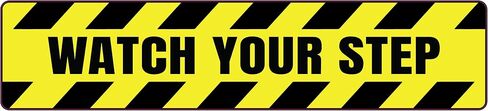 8 Pack - Watch Your Step Floor Decals Stickers 4 x 18 Inch Warning Sticker Adhesive Tape Anti Slip Abrasive Tape for Workplace Safety Wet Floor Caution - Color Options (Watch Your Step, Yellow Black) in Saudi Arabia