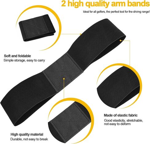 4 PCS Golf Swing Training Aid Arm Band Trainer Golf Swing Correcting Trainer Tool Golf Accessories for Men Women Golfer Beginner Practice(Yellow and Black) in Kuwait