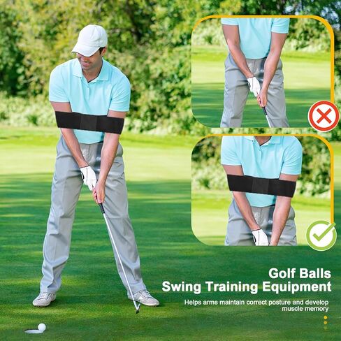 4 PCS Golf Swing Training Aid Arm Band Trainer Golf Swing Correcting Trainer Tool Golf Accessories for Men Women Golfer Beginner Practice(Yellow and Black) in Kuwait