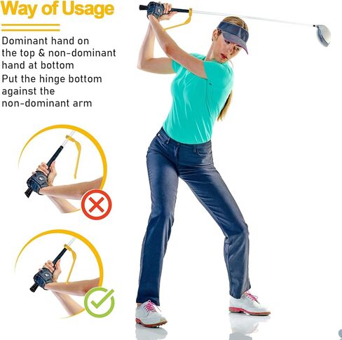 4 PCS Golf Swing Training Aid Arm Band Trainer Golf Swing Correcting Trainer Tool Golf Accessories for Men Women Golfer Beginner Practice(Yellow and Black) in Kuwait