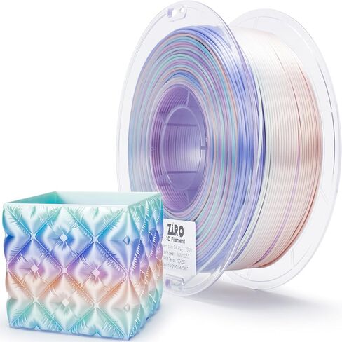 ZIRO 3D Printer Filament, Shiny PLA Fast Gradient Color Change, Glossy Color Change by Length PLA, Fit Most fdm 3D Printers, Dimensional Accuracy +/-0.03mm, 1KG/2.2lb Spool, Pastel Pearl(Silk) in Saudi Arabia