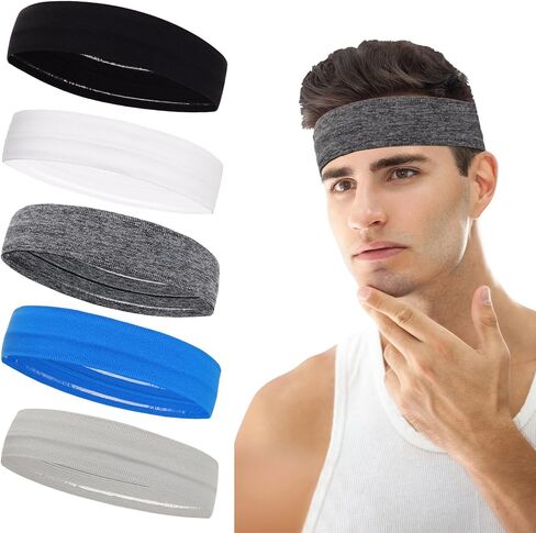 Workout Headbands Non Slip Headband Sport Headbands Sweatbands Elastic Sport Hair Bands for Sports Travel Indoor Fitness Gym in Saudi Arabia