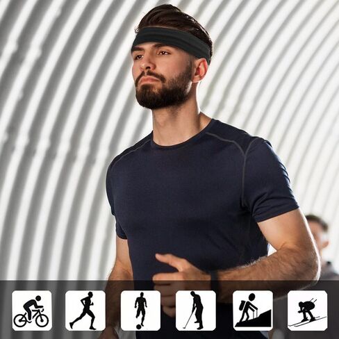 Workout Headbands Non Slip Headband Sport Headbands Sweatbands Elastic Sport Hair Bands for Sports Travel Indoor Fitness Gym in Saudi Arabia