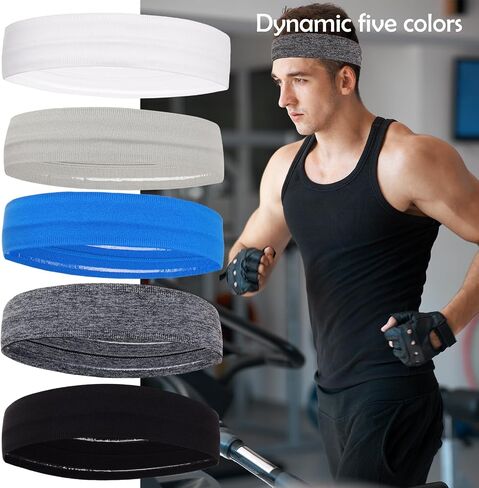 Workout Headbands Non Slip Headband Sport Headbands Sweatbands Elastic Sport Hair Bands for Sports Travel Indoor Fitness Gym in Saudi Arabia