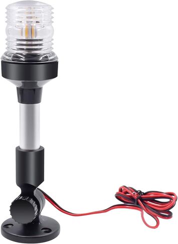 9 بوصات أضواء LED صارمة للقوارب، 180 درجة قابلة للطي لأسفل مرساة القارب القابلة للتعديل، في جميع أنحاء 360 درجة ضوء عائم أبيض، 12-24 فولت IP66 ضوء الملاحة للقارب المقاوم للماء in Saudi Arabia