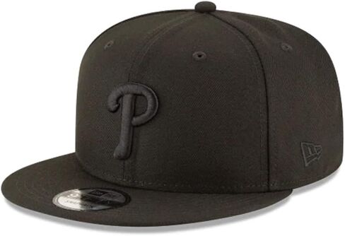 New Era mens Philladelphia Phillies Black Out Basic 9Fifty Snapback Adjustable Cap in Saudi Arabia