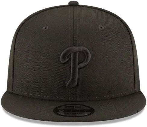 New Era mens Philladelphia Phillies Black Out Basic 9Fifty Snapback Adjustable Cap in Saudi Arabia