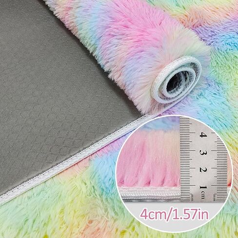 سجادة قوس قزح رقيق للفتيات غرفة نوم 2x6 أقدام Kawaii التعادل صبغ عداء البساط لطيف ملون يونيكورن منطقة البساط للأطفال المراهقين الحضانة الطفل غرفة الأميرة غرفة المعيشة النوم ديكور المنزل حصيرة السجاد in Saudi Arabia