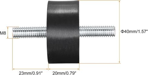 uxcell M8x23mm حوامل مطاطية، 8 قطع مضادة للاهتزاز معزولة ممتصة للصدمات ذكر لضواغط الهواء، محرك المرآب، محركات الديزل، 40x20 مم in Saudi Arabia
