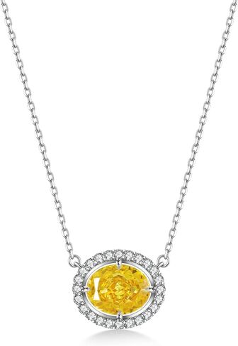 3ct 925 الفضة الاسترليني البيضاوي لذيذ مكعب زركونيا هالة قلادة سحق الجليد قطع تشيكوسلوفاكيا الماس قلادة 12 شهر جوهرة القلائد الذكرى هدايا عيد ميلاد للنساء in Kuwait