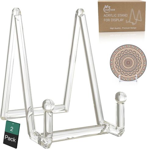 2 حزمة حامل لوحة للعرض، 6 بوصة حامل مربع من الأكريليك الشفاف حامل إطار الصورة حامل حامل حامل للكتاب، لوحة زخرفية، لوحة، صورة، طبق in Kuwait