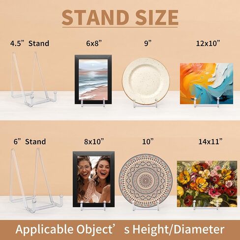 2 حزمة حامل لوحة للعرض، 6 بوصة حامل مربع من الأكريليك الشفاف حامل إطار الصورة حامل حامل حامل للكتاب، لوحة زخرفية، لوحة، صورة، طبق in Kuwait