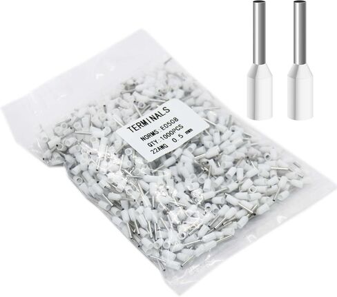 Fidioto AWG18 1000pcs Wire Ferrules Terminals, AWG18 Terminal Connector Wire Insulated Cord Pin Ends Terminals for Electric, Industrial, Chemical Industry, Power Control System, etc. in Saudi Arabia