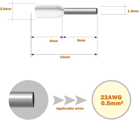 Fidioto AWG18 1000pcs Wire Ferrules Terminals, AWG18 Terminal Connector Wire Insulated Cord Pin Ends Terminals for Electric, Industrial, Chemical Industry, Power Control System, etc. in Saudi Arabia