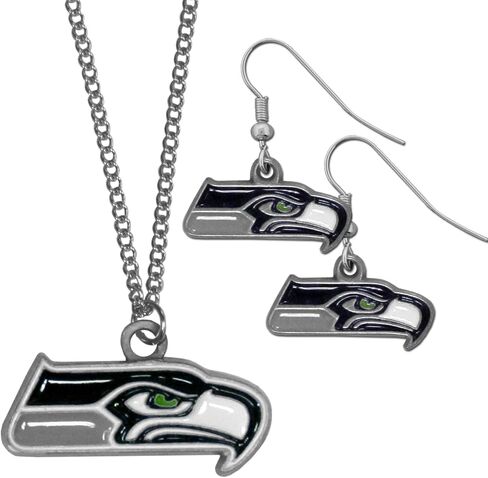 Siskiyou NFL Unisex Dangle Earrings and Chain Necklace Set in Saudi Arabia