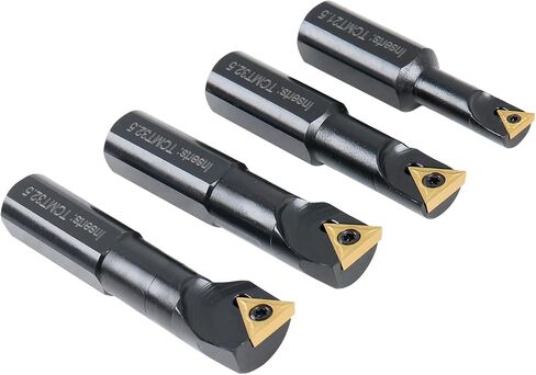 Accusize Industrial Tools 3/4" 4pc Indexable Stubby Length Boring Bar Set, w/Carbide TiN Coated TCMT Inserts and Extra Screws, EJ99-2180 in Saudi Arabia