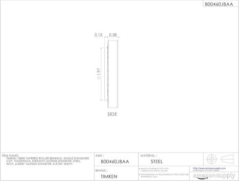 TIMKEN 13830 محمل أسطواني مدبب، كوب واحد، تسامح قياسي، قطر خارجي مستقيم، فولاذ، بوصة، قطر خارجي 2.5000 بوصة، عرض 0.3750 بوصة in Saudi Arabia