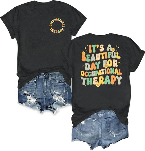 Occupational Therapy Shirt Women: OT T-Shirt Autism Awareness T-Shirt Funny OT Therapist Gifts Tops in Saudi Arabia