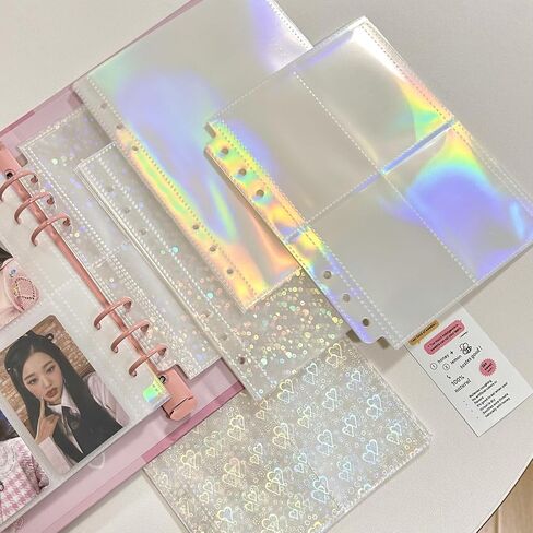 10pcs Inner Sleeves-Heart For Kpop Photocard Holder Book Set A5 Binder Photocard Album 6 Ring Photocard Binder，Holds up to 40 cards in Saudi Arabia