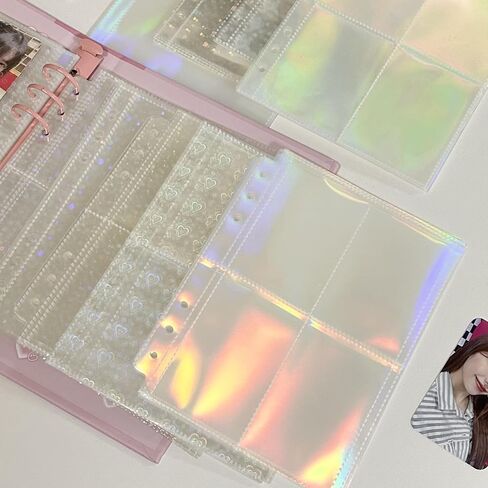 10pcs Inner Sleeves-Heart For Kpop Photocard Holder Book Set A5 Binder Photocard Album 6 Ring Photocard Binder，Holds up to 40 cards in Saudi Arabia