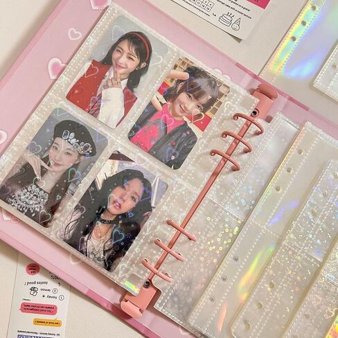 10pcs Inner Sleeves-Heart For Kpop Photocard Holder Book Set A5 Binder Photocard Album 6 Ring Photocard Binder，Holds up to 40 cards in Saudi Arabia
