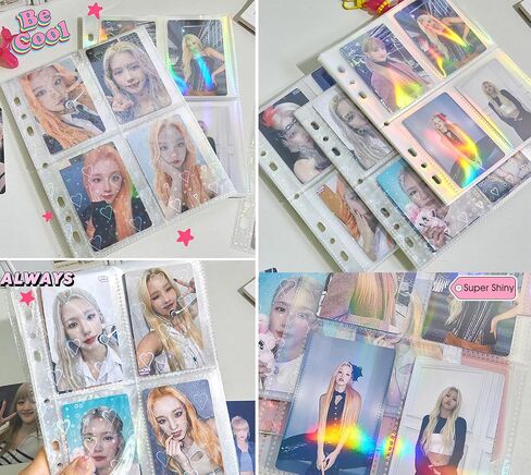 10pcs Inner Sleeves-Heart For Kpop Photocard Holder Book Set A5 Binder Photocard Album 6 Ring Photocard Binder，Holds up to 40 cards in Saudi Arabia