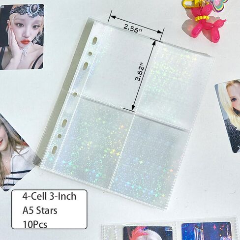 10pcs Inner Sleeves-Heart For Kpop Photocard Holder Book Set A5 Binder Photocard Album 6 Ring Photocard Binder，Holds up to 40 cards in Saudi Arabia